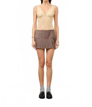 NEW LOUCIA polka dot top in honey beige